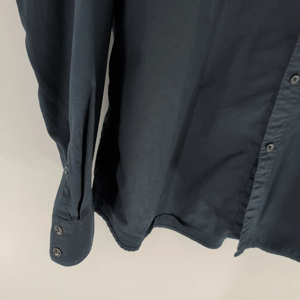 APT.9 Classic Cotton‎ Long Sleeve Everyday Comfort Button Up Shirt Black Size L